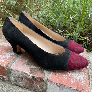 Vintage Salvatore Ferragamo Mafalda Suede Pumps